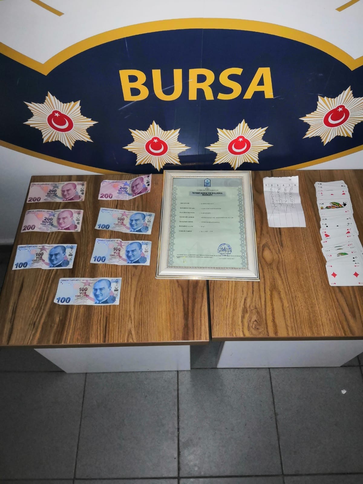 Bursa’da kumar oynatılan kıraathaneye yapılan baskında iki kişiye para cezası kesilirken; iş yeri sahibi gözaltına alındı. Bursa Emniyet ...