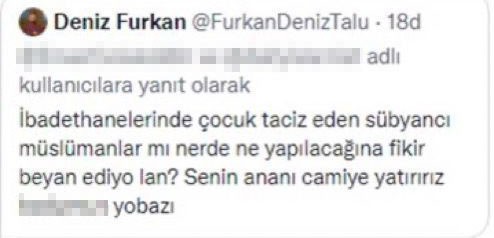 Sosyal medya hesabından İslam dinine, Müslümanlara hakaret eden Deniz Furkan Talu hakkında İstanbul Cumhuriyet Başsavcılığı kısa bir açıklama ...