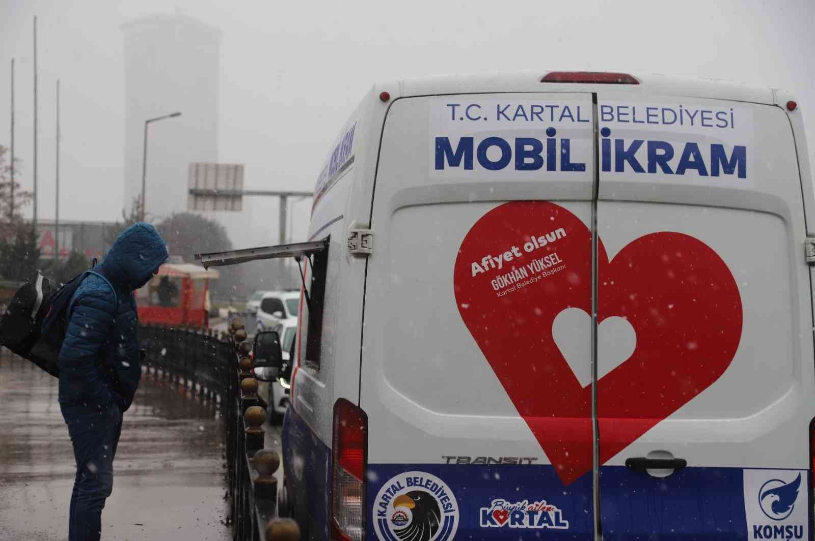 Kartal Belediyesi, İstanbul’u ve Kartal’ı etkisi altına alan soğuk ve karlı havada, günlük hayatına devam eden vatandaşların soğuktan olumsuz ...