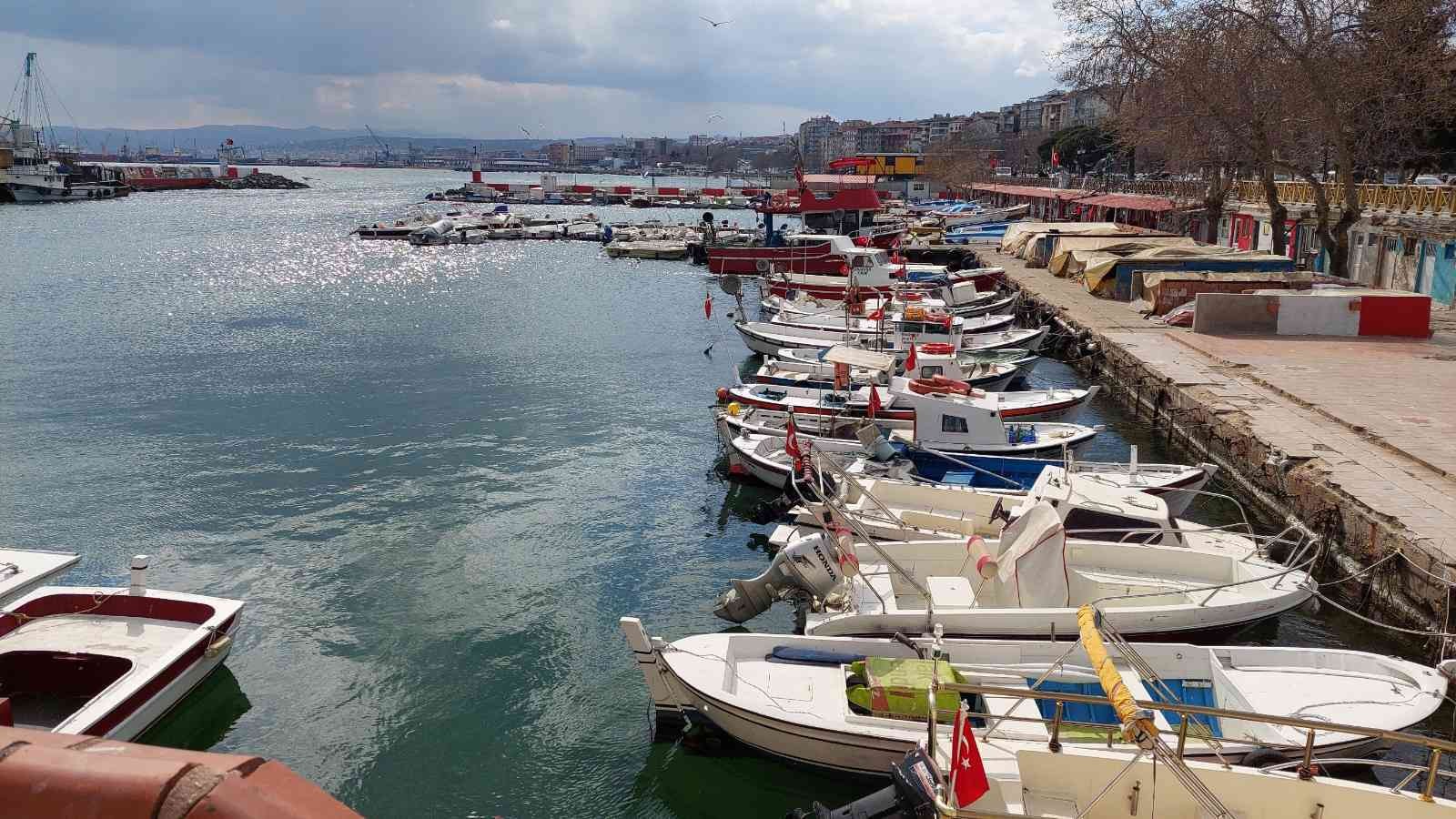 Marmara Denizi’nde poyraz sebebiyle çok sayıda büyük gemi ve balıkçı teknesi Tekirdağ kıyılarına demirledi. Rıhtıma bağlanan kayıklardan biri ise ...