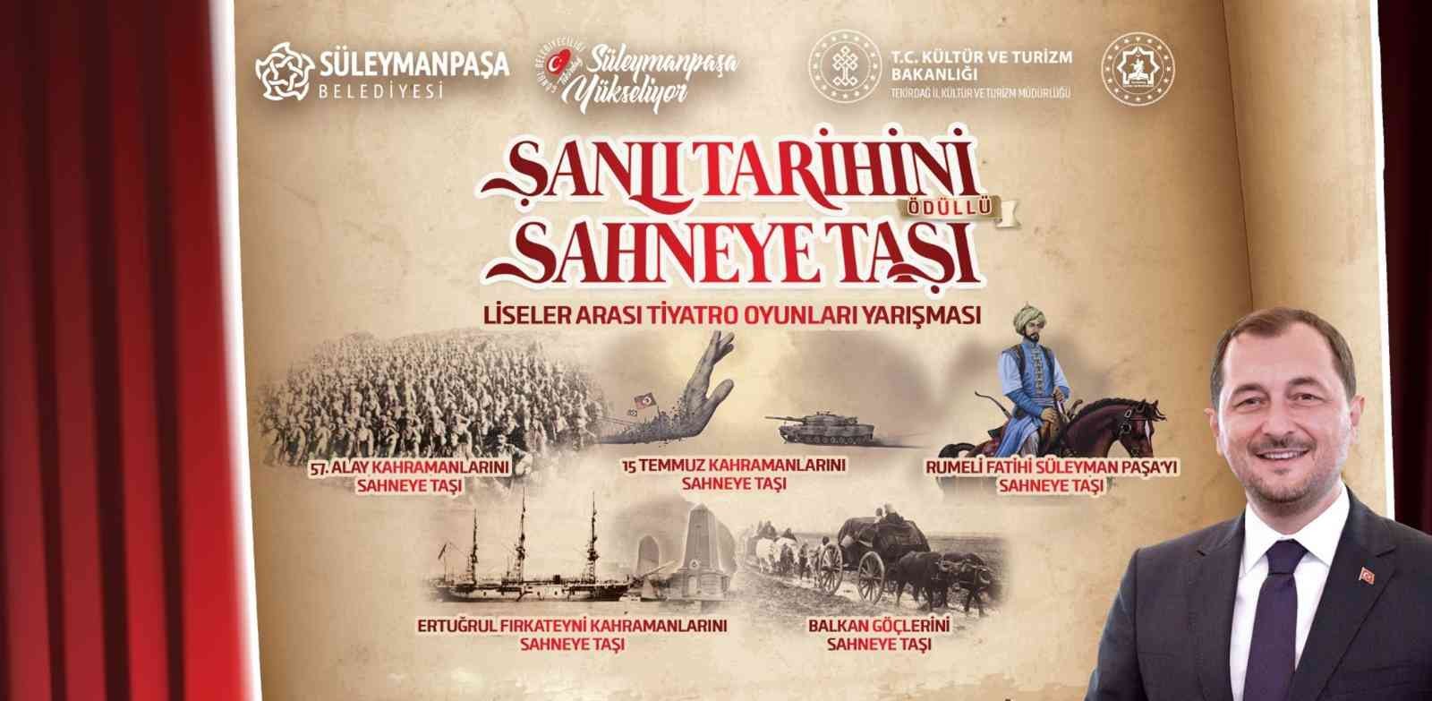 Tekirdağ’da liseler arası tiyatro yarışmasında final heyecanı yaşanıyor. Süleymanpaşa ilçesinde, Süleymanpaşa Belediyesi ve İlçe Milli Eğitim ...