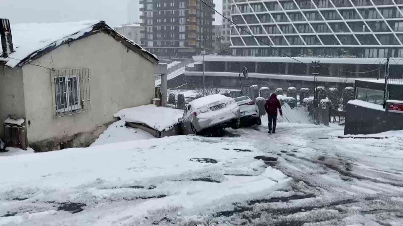 İstanbul’da etkili olan kar sonrası kazalar arka arkaya geldi. Ümraniye’de kar nedeniyle kayganlaşan dar sokakta direksiyon hakimiyetini kaybeden ...