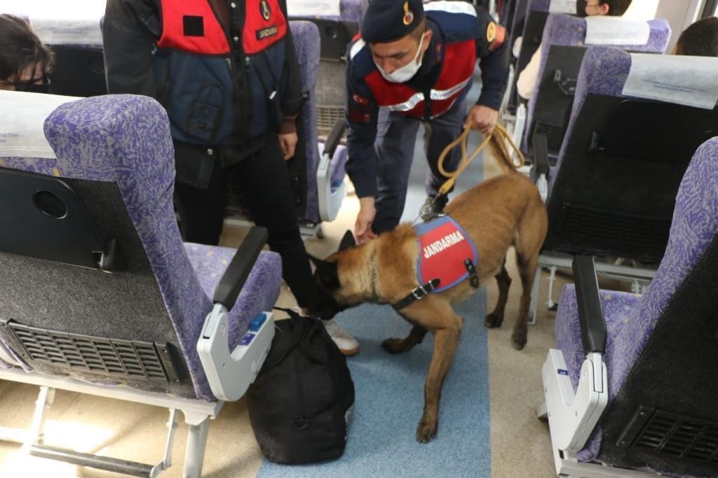 Bursa’da jandarma ekipleri, İzmir-Ankara ve İzmir-Eskişehir seferini yapan trenlerde köpekle denetim yaptı. Bursa il Jandarma Komutanlığı ...