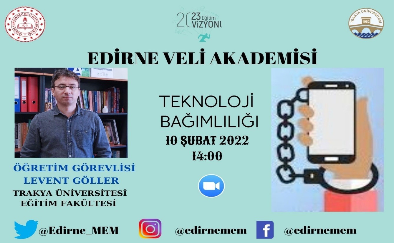 Edirne Milli Eğitim Müdürlüğü’nün 2023 Eğitim Vizyonu Projelerinden "Veli Akademileri" Projesi çerçevesinde düzenlene seminere, Trakya ...