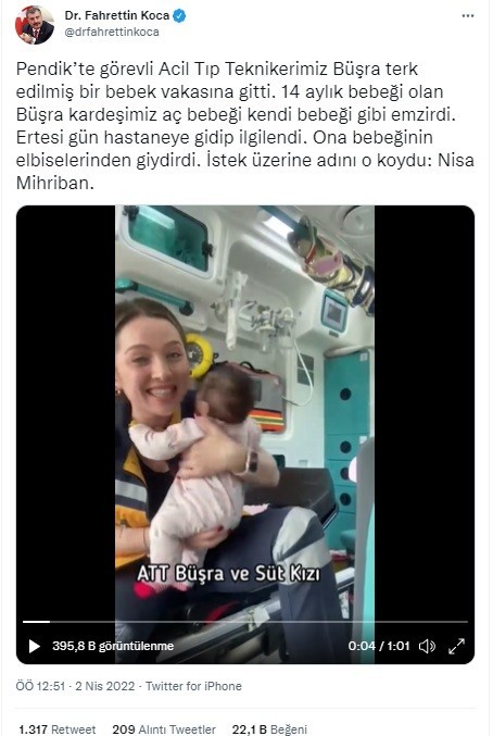 Pendik’te görev yapan acil tıp teknikeri Büşra Durmaz, gittiği bir vakada terk edilmiş bebeğe sütannelik yapmaya başladı. Pendik ilçesinde görev ...