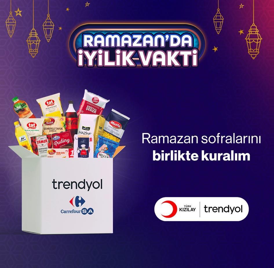 ’Ramazan’da İyilik Vakti’ ile ihtiyaç sahiplerinin sofralarına ortak olan Trendyol, bu yıl da desteğini sürdürüyor. Binlerce aile için ilk ...