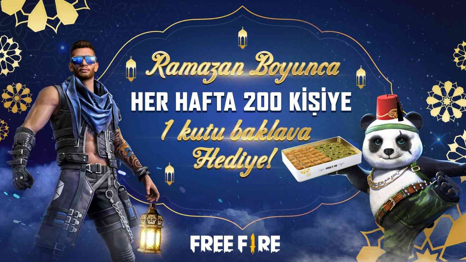 Battle Royale oyunu Free Fire, Ramazan ayıyla birlikte Türkiye’deki oyun severlere bir sürpriz yaparak Türk baklavasını oyuna ödül olarak dahil ...