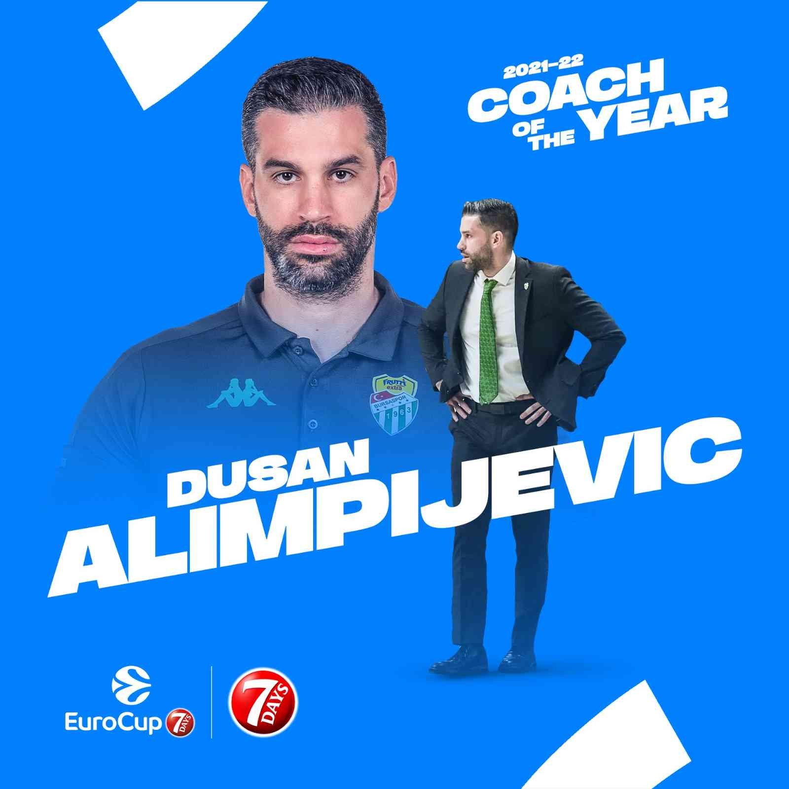 Frutti Extra Bursaspor Basketbol Başantrenörü Dusan Alimpijevic, Eurocup’ta yılın en başantrenörü seçildi. Eurocup’ta başarılı performans ...