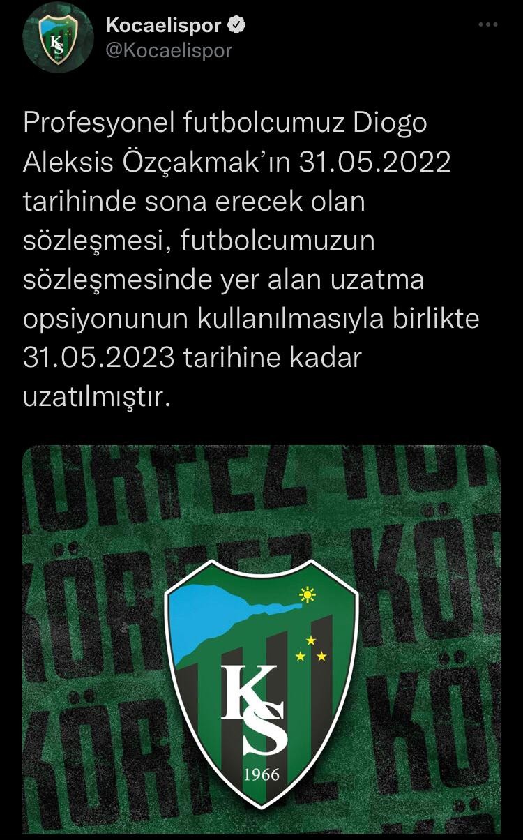 TFF 2. Lig’e düşen Kocaelispor’da Semih Karadeniz ve Diogo Özçakmak’ın 1 yıllık opsiyonları kullanıldı. Önümüzdeki sezon TFF 2. Lig’de mücadele ...